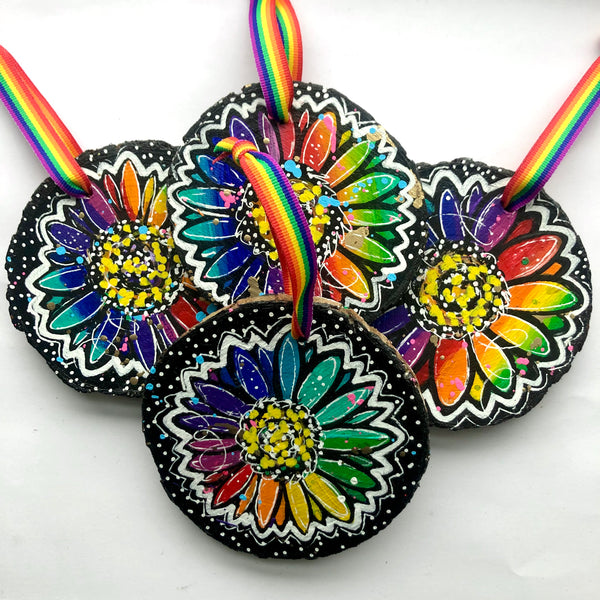 Rainbow Sunflower Ornament -  Rainbow Collection