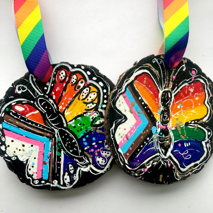 Progress Pride Flag Butterfly Ornament -  Rainbow Collection