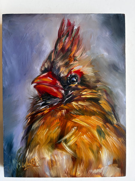Cleo bird  Art Original Oil Painting 6