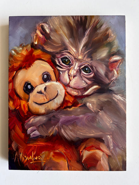 PUNCH the monkey Art Original Oil Painting 6