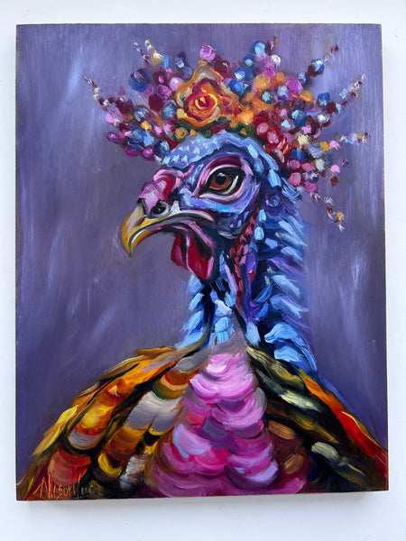 "Spirit of Gratitude" Turkey Art Original Oil Painting 11" x 14"