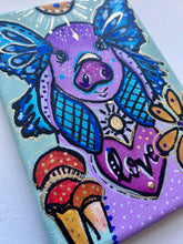 Load image into Gallery viewer, True Goddess - Whimsical Pig Art 5" x 7" with Gold Leaf
