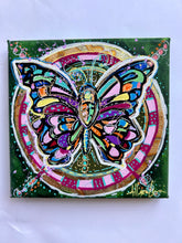 Load image into Gallery viewer, Summer Collection Stained Glass Wings of Hope 5 x 5 Original Painting
