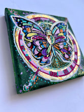 Load image into Gallery viewer, Summer Collection Stained Glass Wings of Hope 5 x 5 Original Painting
