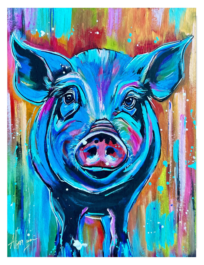 January Pig Pig Giclee Fine Art Paper Print PRINT STOCK SALE
