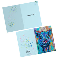 Load image into Gallery viewer, January Pig of Hope - You Become What you Believe Cards - sets of 10 and 30
