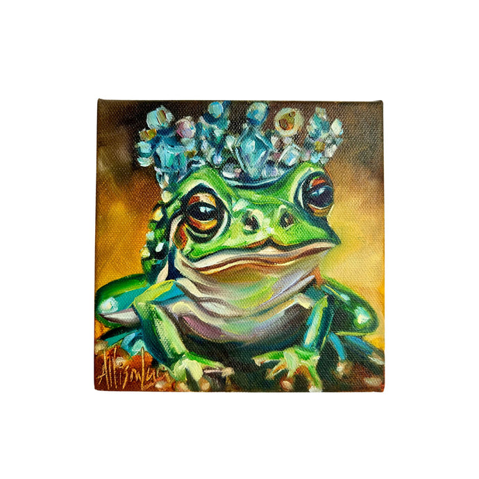 Summer Collection Jeremiah Frog Original Oil Painting 6x6