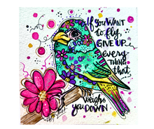 Load image into Gallery viewer, Light Enough to Fly Original Watercolor Painting 5”x 5” Framed
