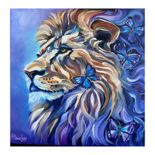 Load image into Gallery viewer, Lion and Butterflies The Magic of Nature is Within all of Us Gicleé Fine Art Paper Print - Multiple Sizes Allison Luci Art
