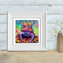 Load image into Gallery viewer, Summer Collection Magical Leaps Frog Original Oil Painting 8x8
