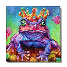 Load image into Gallery viewer, Summer Collection Magical Leaps Frog Original Oil Painting 8x8
