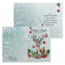 Load image into Gallery viewer, Holiday Christmas Cards Doe Deer Reindeer Art Merry and Bright Holiday Greetings Art Allison Luci
