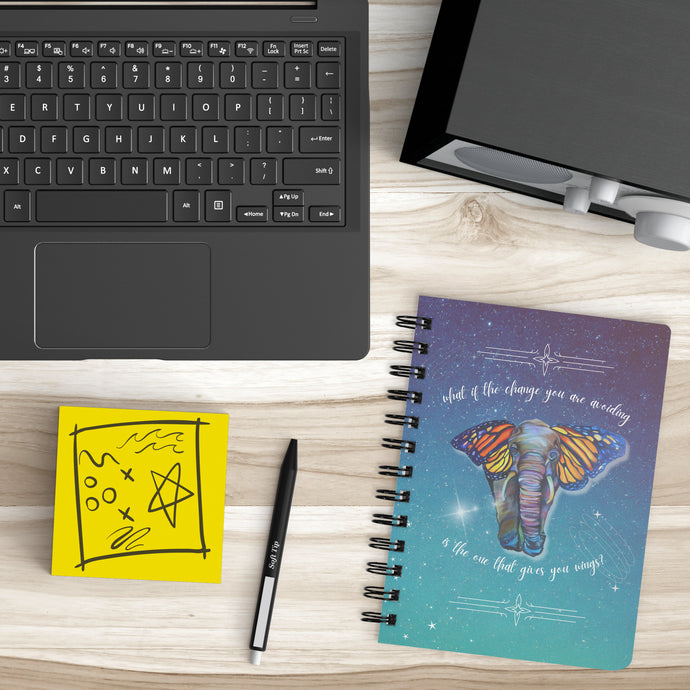 Metamorphosis Inspirational Elephant with Butterfly Wings Notebook