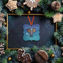 Load image into Gallery viewer, metamorphosis elephant painting with butterfly ears wings inspirational gift ornament christmas holidays motivational magic
