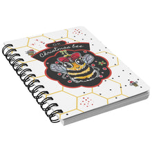 Load image into Gallery viewer, oh cute christmas bee journal notebook from painting cutest gift bee hive save the bees allie for the soul art
