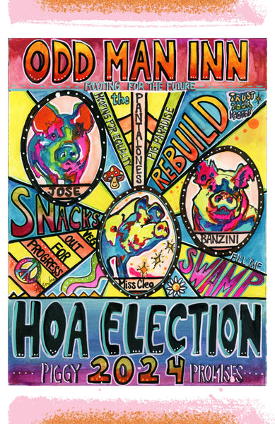 Odd Man Inn HOA Election Poster of The Pantalones - Allie for the Soul