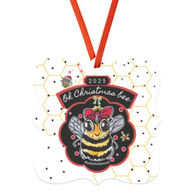 Load image into Gallery viewer, save the bees cute Oh Christmas Bee Ornament for your tree with allie for the soul art
