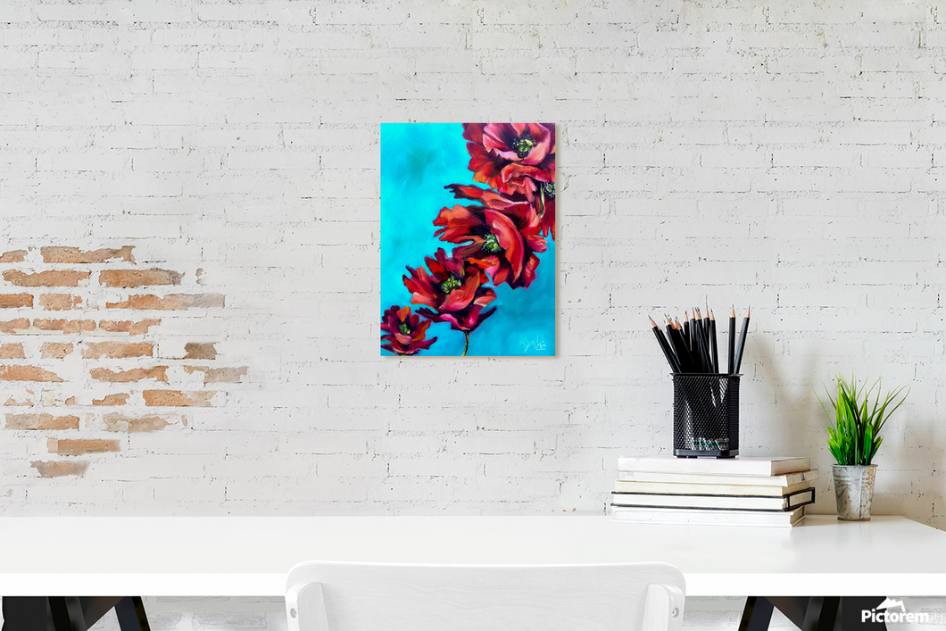 Hope Floats Red Poppies Gallery Wrapped CANVAS Print - Allison Luci