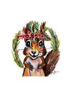 Ruby Girl Squirrel 5x7 Giclee Fine Art Print
