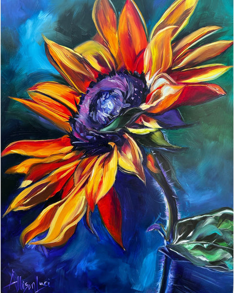 Colorful Sunflower Today I Choose Joy Gallery Wrapped CANVAS Print - Allison Luci