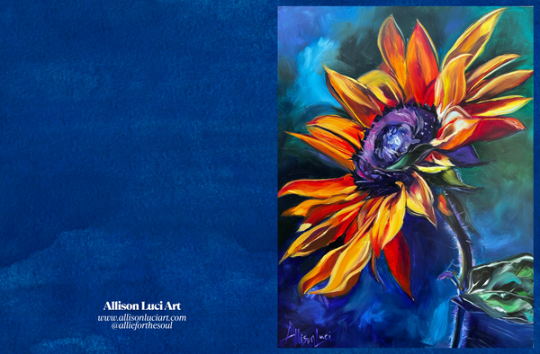 Sunflower Art Notecards Set of 6 or 12 - Today I Choose Joy - Blank Inside