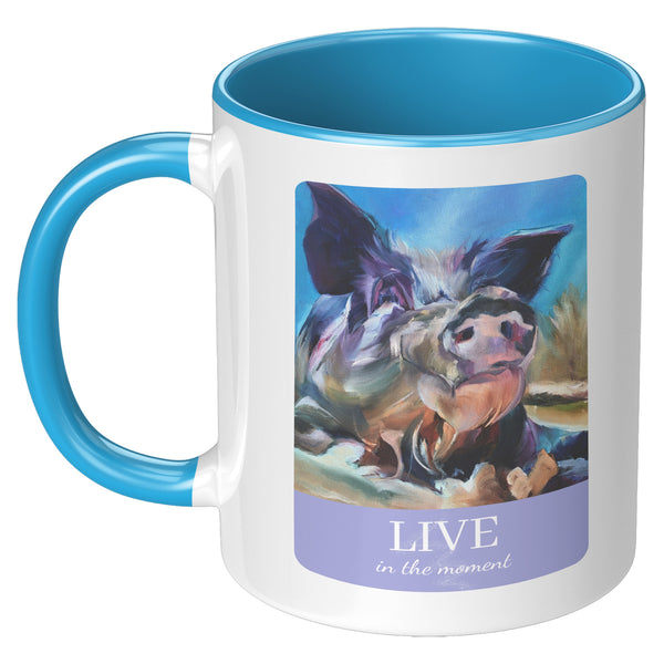 Sweet Aaron, Live for the Moment Mug, 2 Colors Blue or Pink
