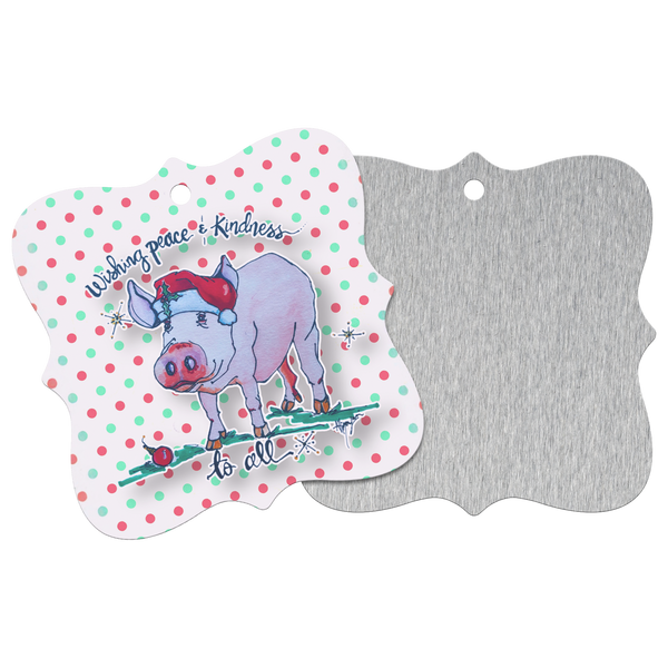 Sweet_Santa_Pig_Metal_Ornament_with_a_Ki_Square_Front_Back_Mockup.png