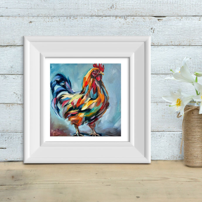 True Colors Colorful Chicken Farm Rooster Art PAPER Giclee PRINT - Multiple Sizes