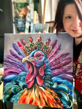 Load image into Gallery viewer, Unstoppable Regal Turkey Original Oil Painting - Jewel Collection - 20x20
