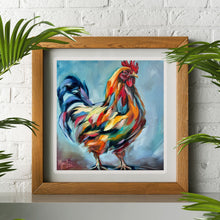 Load image into Gallery viewer, True Colors Colorful Chicken Farm Rooster Art PAPER Giclee PRINT - Multiple Sizes
