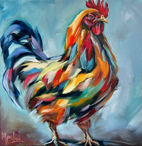 True Colors Colorful Chicken Farm Rooster Art PAPER Giclee PRINT - Multiple Sizes