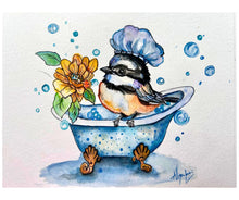 Load image into Gallery viewer, Splish Splash &amp; Soar Original Watercolor Painting 8” x 10”
