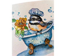Load image into Gallery viewer, Splish Splash &amp; Soar Original Watercolor Painting 8” x 10”
