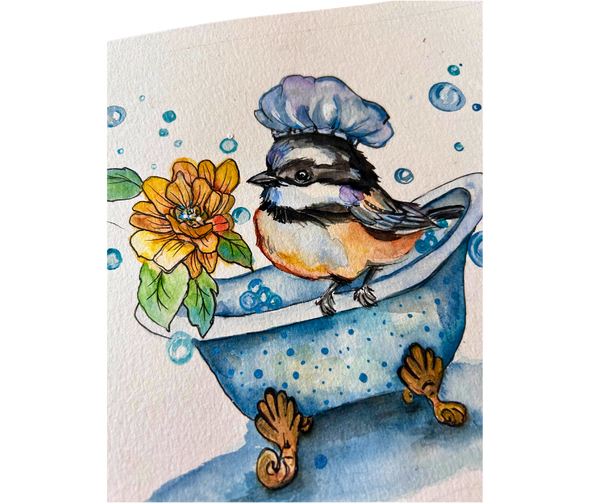 Splish Splash & Soar Original Watercolor Painting 8” x 10”