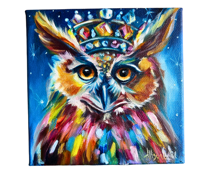 Wise at Heart Original Oil Painting 6” x 6”