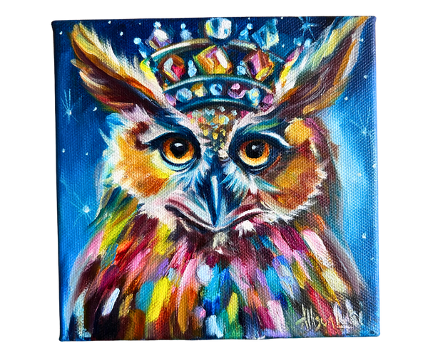 Wise at Heart Original Oil Painting 6” x 6”