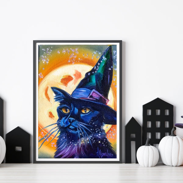 Witchy Kitties Collection • Set of 6 - 5" x 7" Giclee Paper Prints Halloween Magical Cats