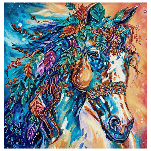 Harvest Moon Horse Art Original Oil Painting 24
