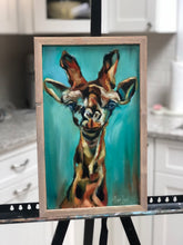 Load image into Gallery viewer, Perception Giraffe Original Oil Painting Framed 10”x16”
