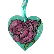 Load image into Gallery viewer, Peony Flower Heart Ornaments - SPRING BLOOM COLLECTION
