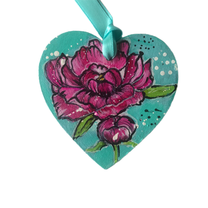 Peony Flower Heart Ornaments - SPRING BLOOM COLLECTION