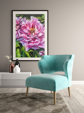 Load image into Gallery viewer, Live Life in Full Bloom - Peony Oil Painting Print on Paper PRINT STOCK SALE
