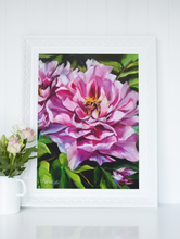 Load image into Gallery viewer, Live Life in Full Bloom - Peony Oil Painting Print on Paper PRINT STOCK SALE
