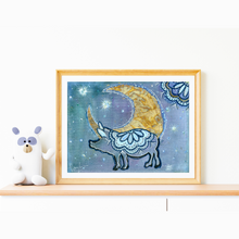 Load image into Gallery viewer, Asleep or Awake I Dream of You Pig Moon Art PAPER Giclee PRINT - Multiple Sizes
