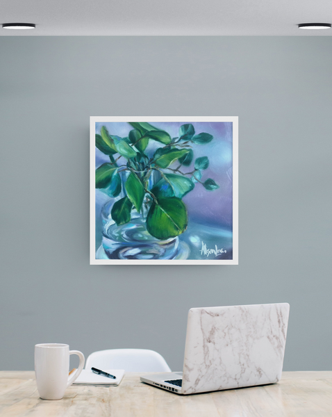 botanical boho large art print green purple interior design project office art allison luci artist giclee musuem quality art print