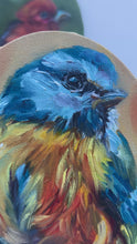 Load and play video in Gallery viewer, Follow the Light Bird Art Original Oil Painting 5" x 7" OVAL
