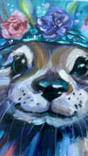 Load and play video in Gallery viewer, To Plant a Garden is to be Believe in Tomorrow Otter Art Original Oil Painting 6” x 6”
