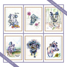 Load image into Gallery viewer, Art Prints, Individual or Set of 6 Sanctuary Babes from Odd Man Inn Animal Refuge

