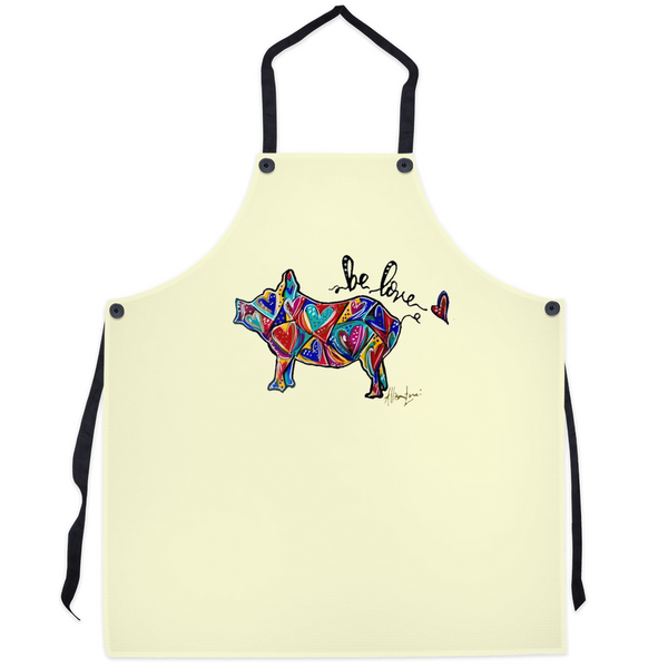 Piggie Love filled with Heart Art Apron
