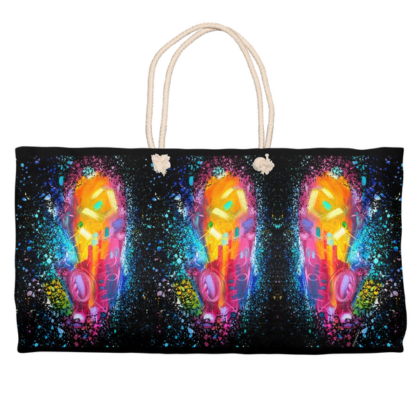Full of Love Weekender Tote Bag with Abstract Art Heart